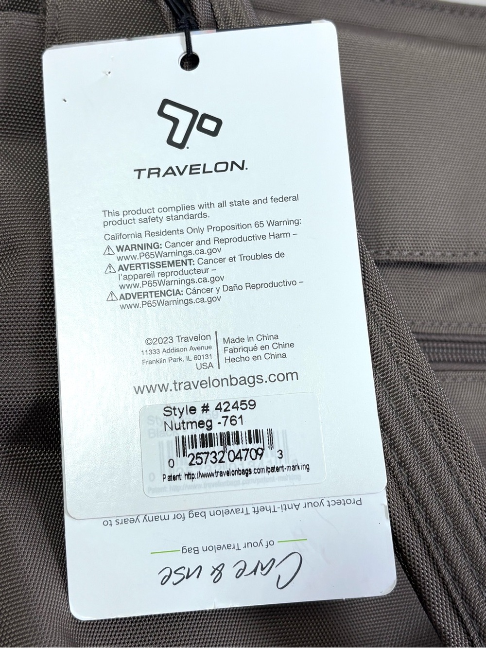 Travelon Anti-Theft Classic Muni Shoulder Bag. Hazelnut. - Picture 16 of 16